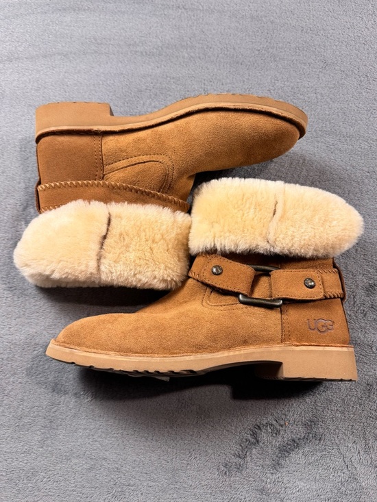 UGG Shoes - UGG Australia Cedric Chestnut Boots with Shearling Cuff and Buckle